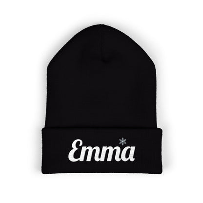 Personalized 'Emma' Embroidered Cuffed Beanie