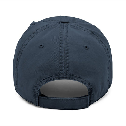 Quiet Power Distressed Dad Hat — Embroidered Baseball Cap