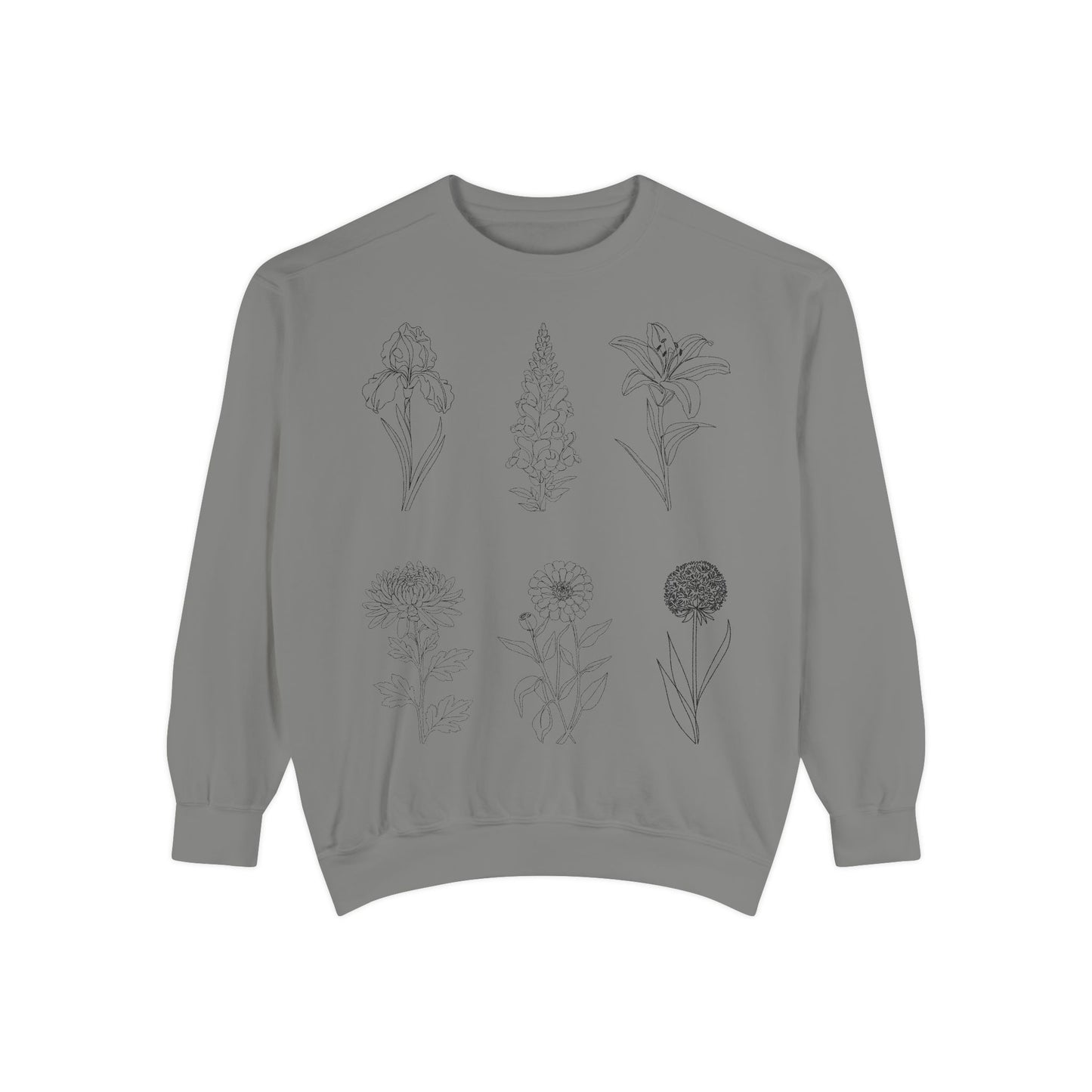 Minimal Botanical Floral Crewneck Sweatshirt