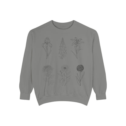 Minimal Botanical Floral Crewneck Sweatshirt
