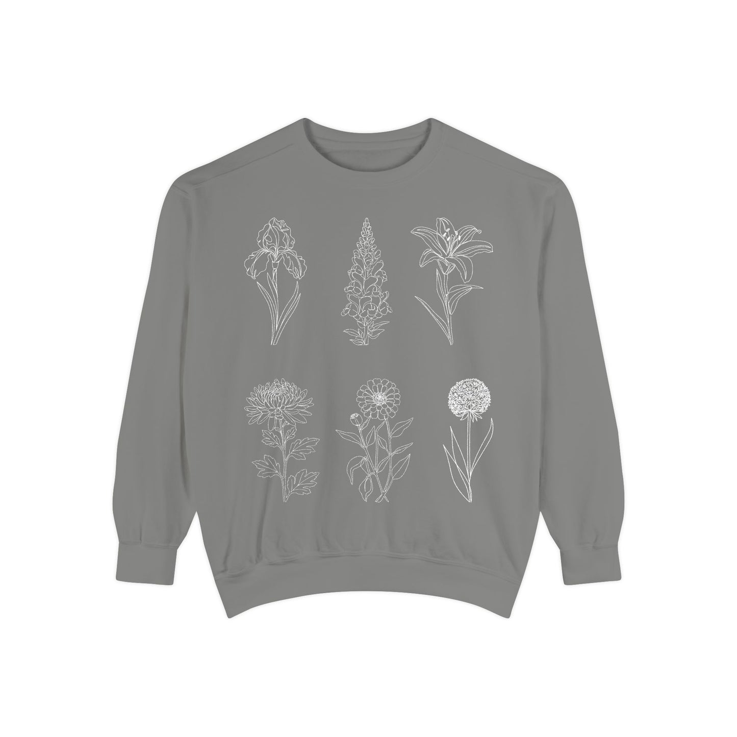 Botanical Sketch Floral Line Art Crewneck