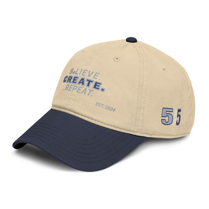 Believe Create Repeat Washed Baseball Cap
