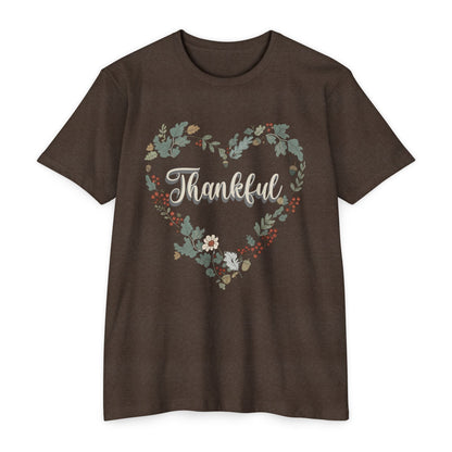 Thankful Floral Heart T-Shirt, Cute Gift for Mom, Mother's Day Tee, Cozy Casual Wear, Heartfelt Gift, woman Vintage Style Shirt