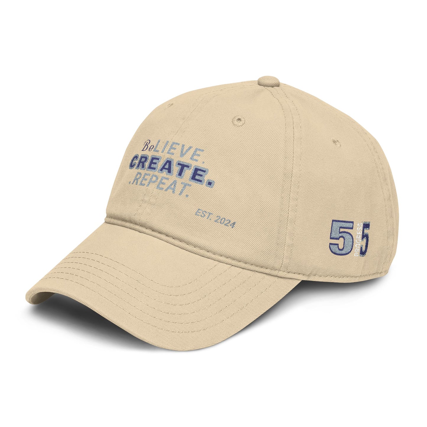 Believe Create Repeat Washed Baseball Cap