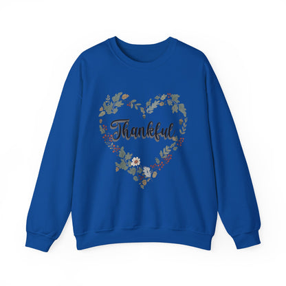 Thankful Heart Crewneck Sweatshirt, Cozy Sweatshirt, Fall Fashion, Thanksgiving Gift, Unisex Pullover, Floral Design
