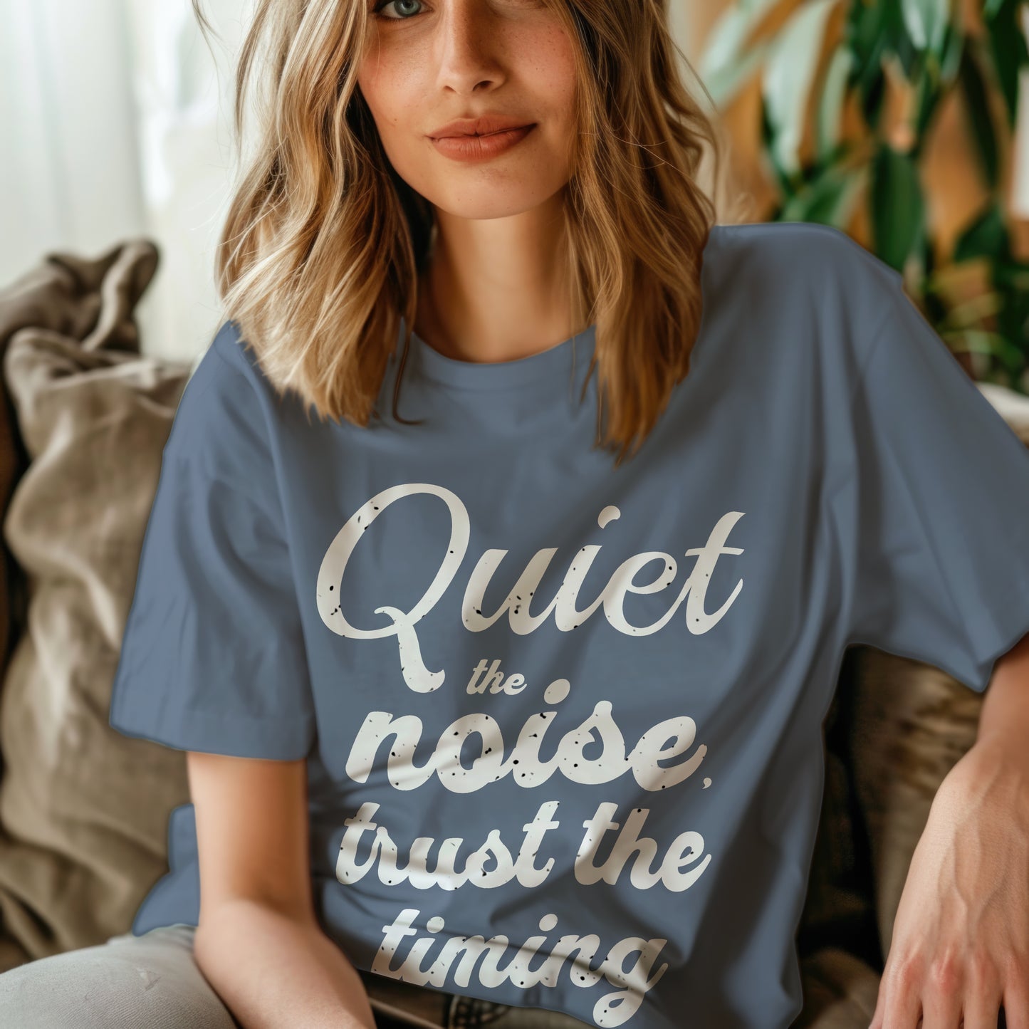 Motivational Quote Unisex T-Shirt - Quiet the Noise, Trust the Timing