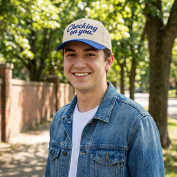 "Checking On You" Embroidered Structured Cap