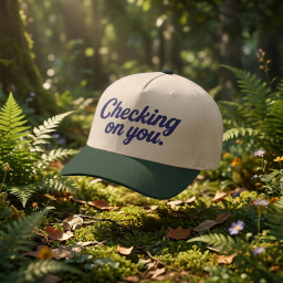 "Checking On You" Embroidered Structured Cap