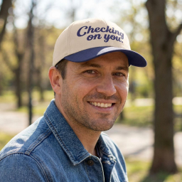"Checking On You" Embroidered Structured Cap