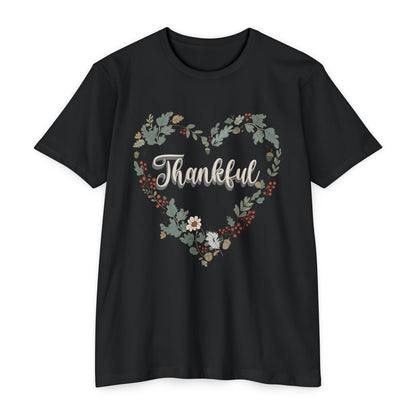 Thankful Floral Heart T-Shirt, Cute Gift for Mom, Mother's Day Tee, Cozy Casual Wear, Heartfelt Gift, woman Vintage Style Shirt