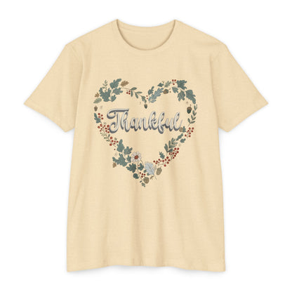 Thankful Floral Heart T-Shirt, Cute Gift for Mom, Mother's Day Tee, Cozy Casual Wear, Heartfelt Gift, woman Vintage Style Shirt