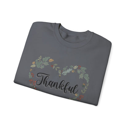 Thankful Heart Crewneck Sweatshirt, Cozy Sweatshirt, Fall Fashion, Thanksgiving Gift, Unisex Pullover, Floral Design