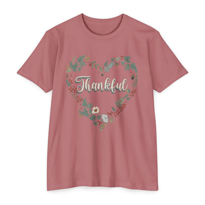 Thankful Floral Heart T-Shirt, Cute Gift for Mom, Mother's Day Tee, Cozy Casual Wear, Heartfelt Gift, woman Vintage Style Shirt