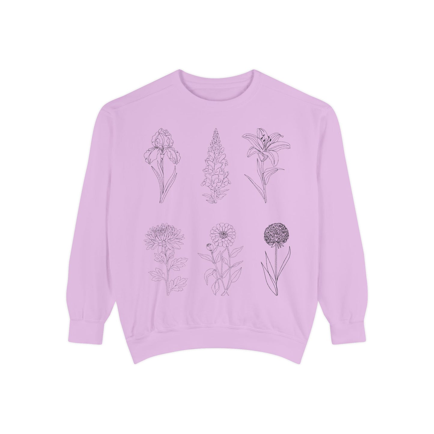 Minimal Botanical Floral Crewneck Sweatshirt