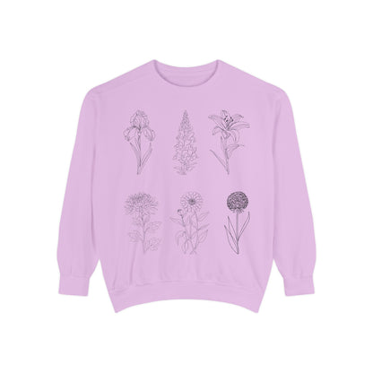 Minimal Botanical Floral Crewneck Sweatshirt