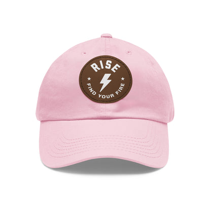 Motivational Dad Hat with Leather Patch, Custom Baseball Cap, Stylish Sun Hat