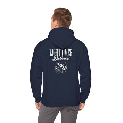 Stylish Unisex Light Over Darkness Hoodie - Comfort & Versatility for Every Season