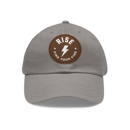 Motivational Dad Hat with Leather Patch, Custom Baseball Cap, Stylish Sun Hat