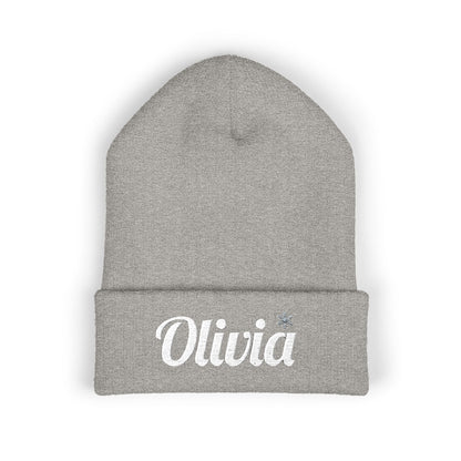 Personalized 'Olivia' Embroidered Cuffed Beanie