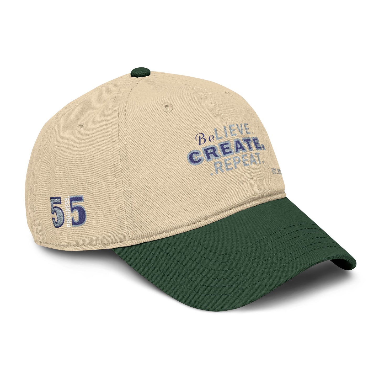 Believe Create Repeat Washed Baseball Cap