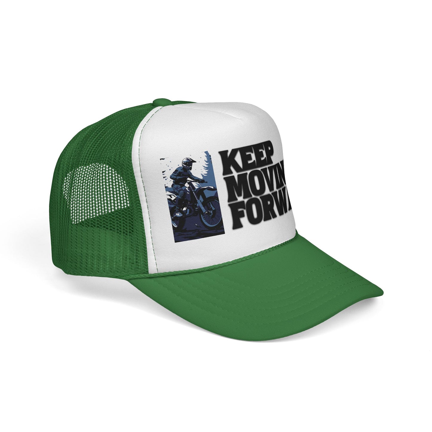 Keep Moving Forward Trucker Cap — Motivational Motorcycle Mesh Hat