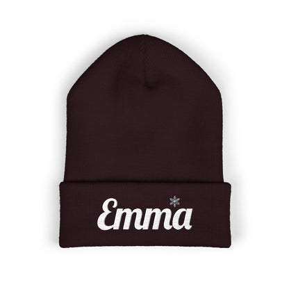 Personalized 'Emma' Embroidered Cuffed Beanie