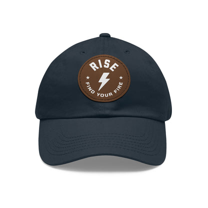 Motivational Dad Hat with Leather Patch, Custom Baseball Cap, Stylish Sun Hat