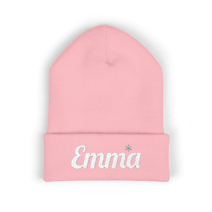 Personalized 'Emma' Embroidered Cuffed Beanie