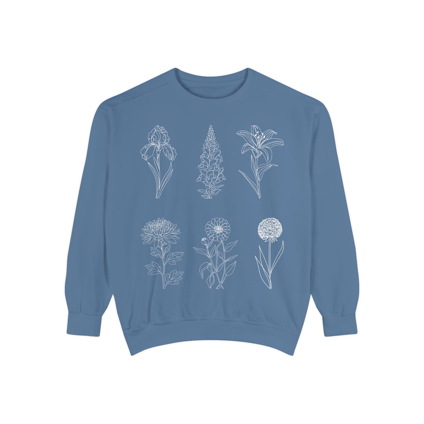 Botanical Sketch Floral Line Art Crewneck