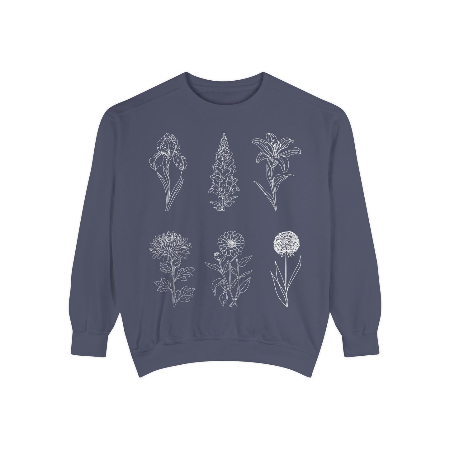 Botanical Sketch Floral Line Art Crewneck