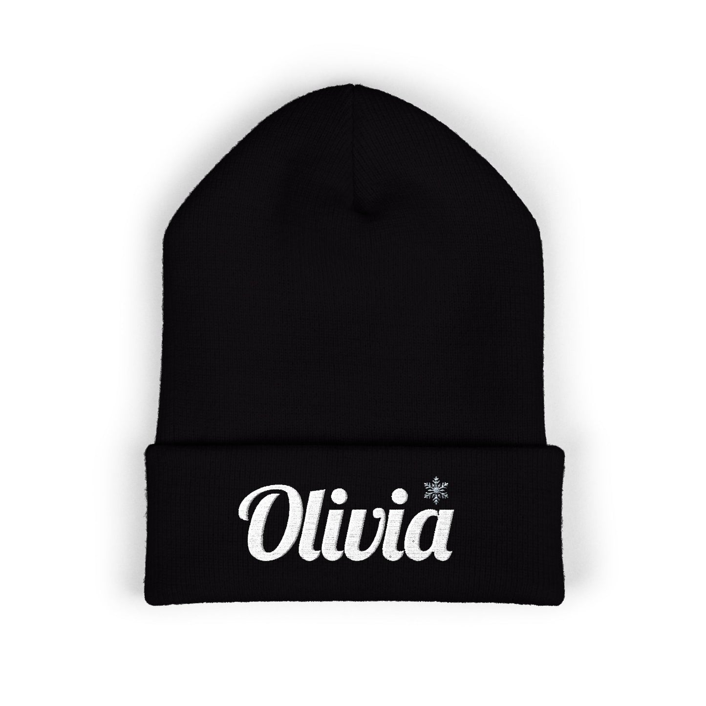 Personalized 'Olivia' Embroidered Cuffed Beanie