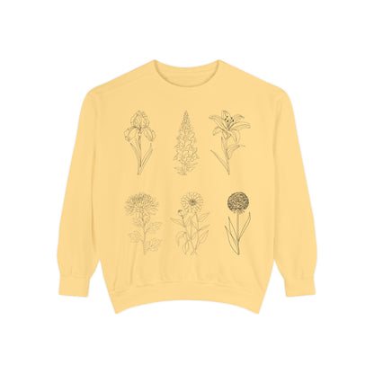 Minimal Botanical Floral Crewneck Sweatshirt