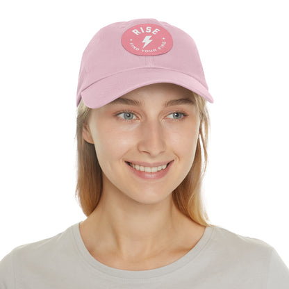 Motivational Dad Hat with Leather Patch, Custom Baseball Cap, Stylish Sun Hat
