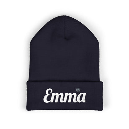 Personalized 'Emma' Embroidered Cuffed Beanie