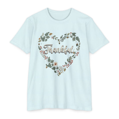 Thankful Floral Heart T-Shirt, Cute Gift for Mom, Mother's Day Tee, Cozy Casual Wear, Heartfelt Gift, woman Vintage Style Shirt