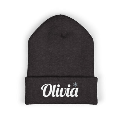 Personalized 'Olivia' Embroidered Cuffed Beanie
