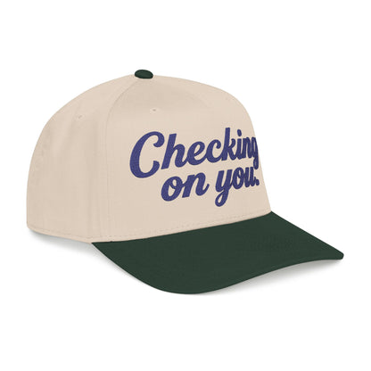 "Checking On You" Embroidered Structured Cap