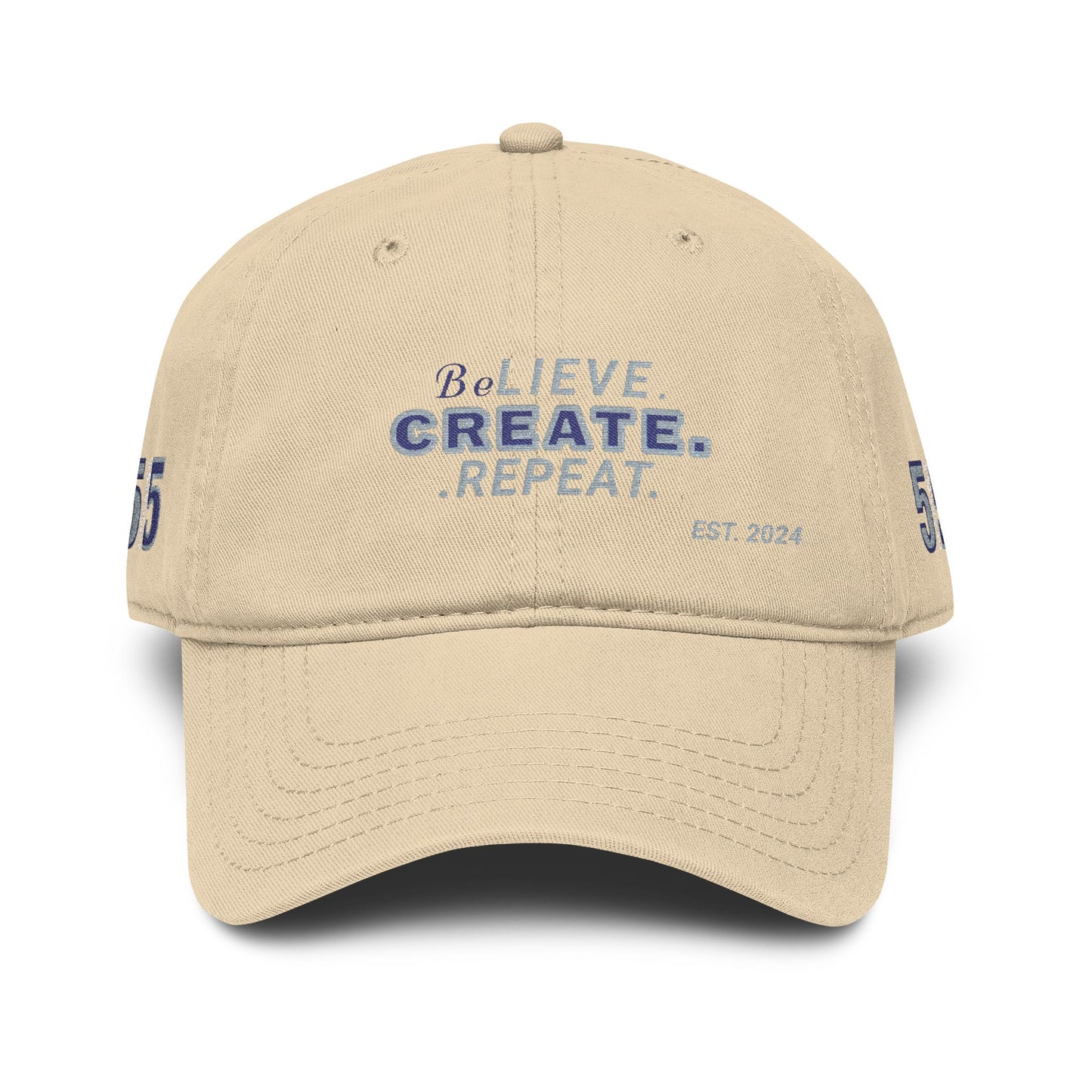 Believe Create Repeat Washed Baseball Cap