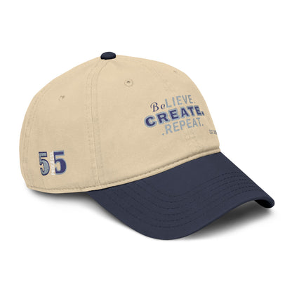 Believe Create Repeat Washed Baseball Cap