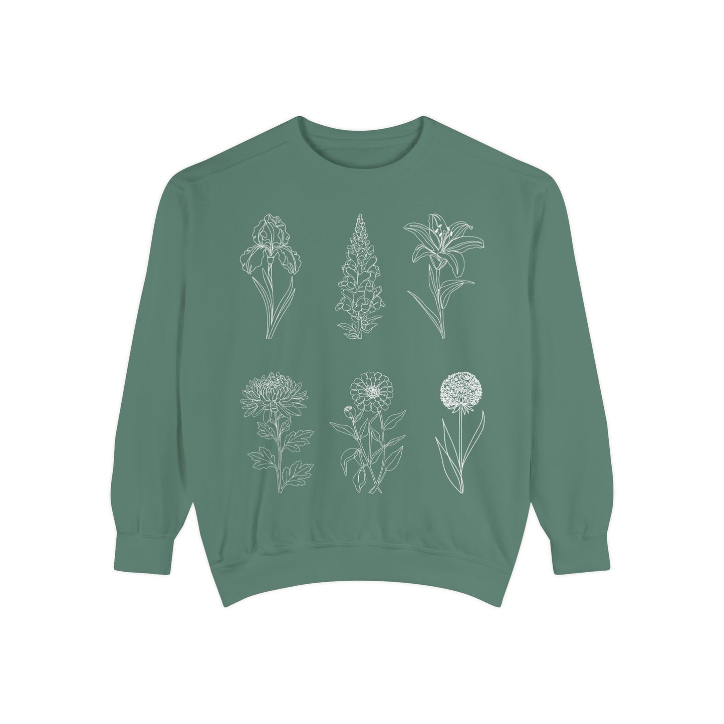 Botanical Sketch Floral Line Art Crewneck
