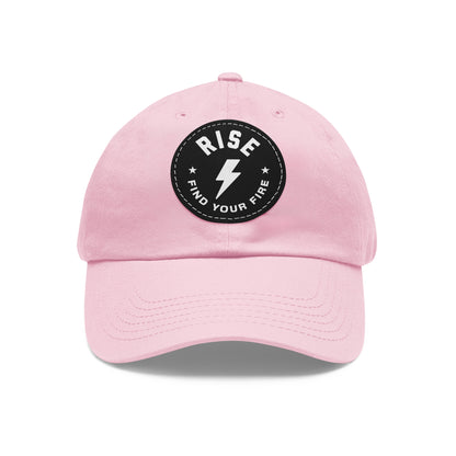 Motivational Dad Hat with Leather Patch, Custom Baseball Cap, Stylish Sun Hat