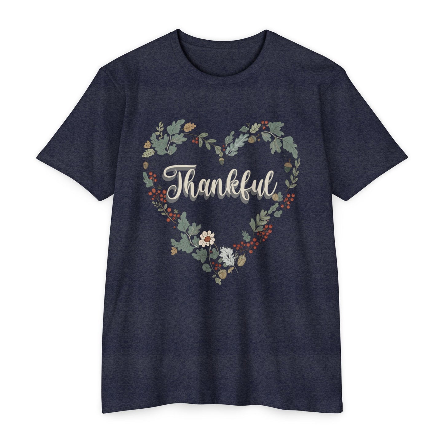 Thankful Floral Heart T-Shirt, Cute Gift for Mom, Mother's Day Tee, Cozy Casual Wear, Heartfelt Gift, woman Vintage Style Shirt