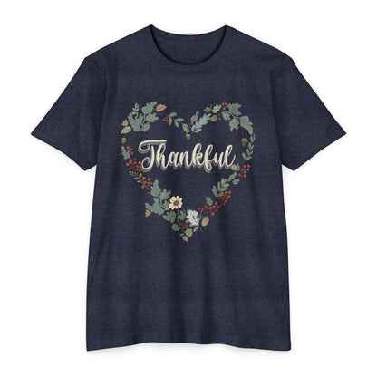 Thankful Floral Heart T-Shirt, Cute Gift for Mom, Mother's Day Tee, Cozy Casual Wear, Heartfelt Gift, woman Vintage Style Shirt