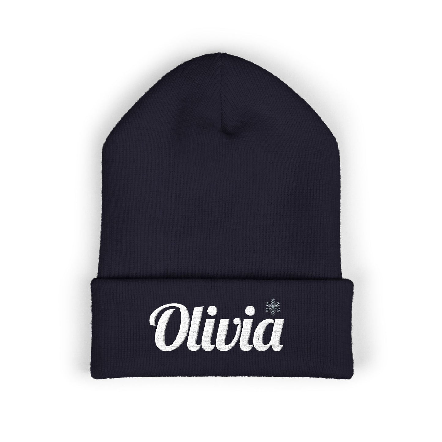 Personalized 'Olivia' Embroidered Cuffed Beanie