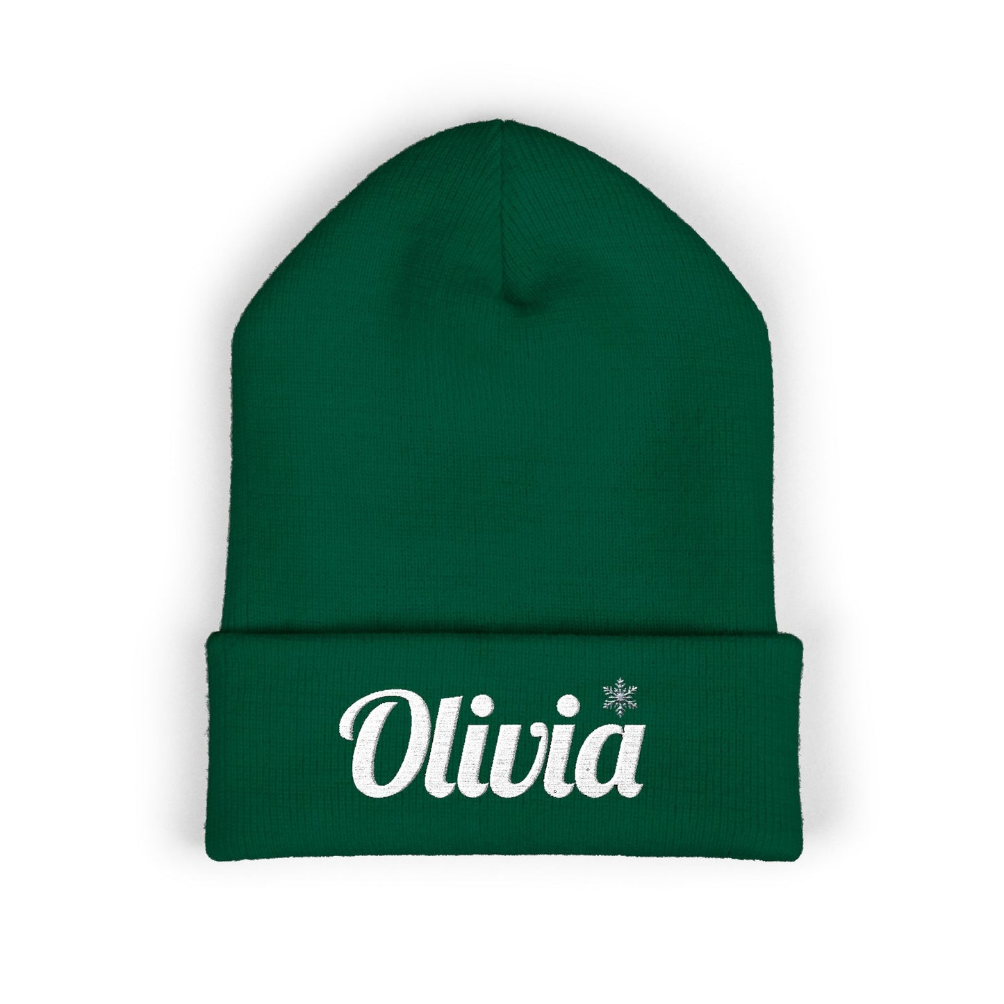 Personalized 'Olivia' Embroidered Cuffed Beanie