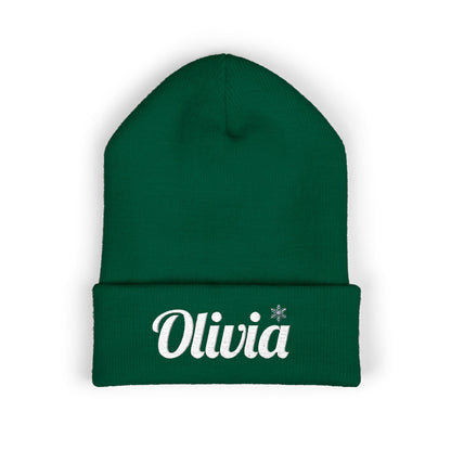 Personalized 'Olivia' Embroidered Cuffed Beanie